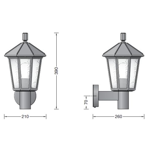 31431K3 >Rome< Wall luminaire