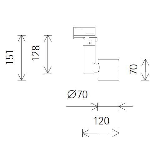 72242.000 OPTEC silver LED spotlight for ERCO 3-circuit track system