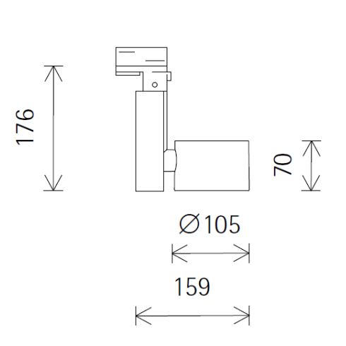 71248.000 OPTEC silver LED floodlight for ERCO 3-circuit track system