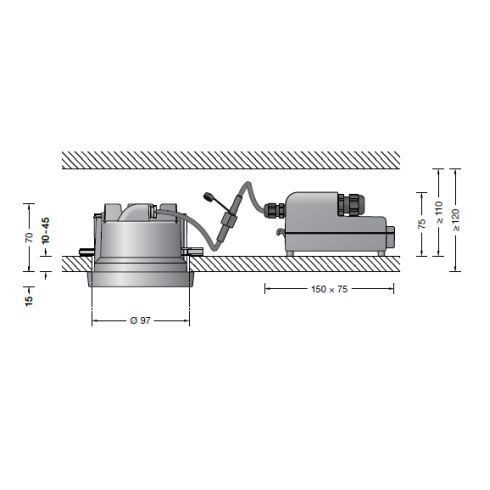 24251K3 Recessed ceiling luminaire · Downlight, graphite