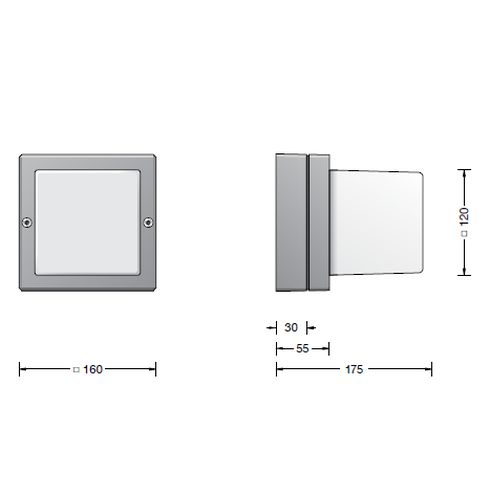 22439 LED wall, ceiling and pillar luminaire, graphite