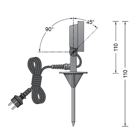 84361K3 LED floodlight with earthspike, graphite