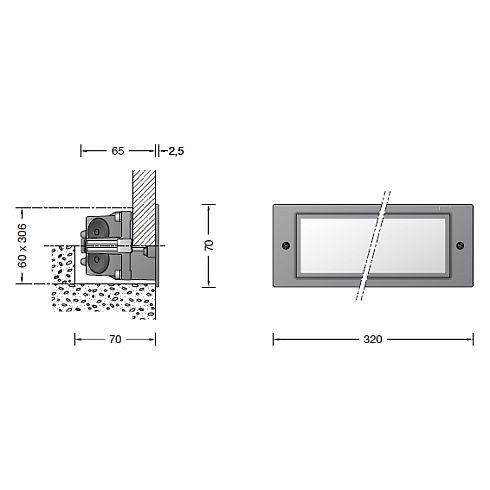 33168AK3 Recessed wall luminaire, silver