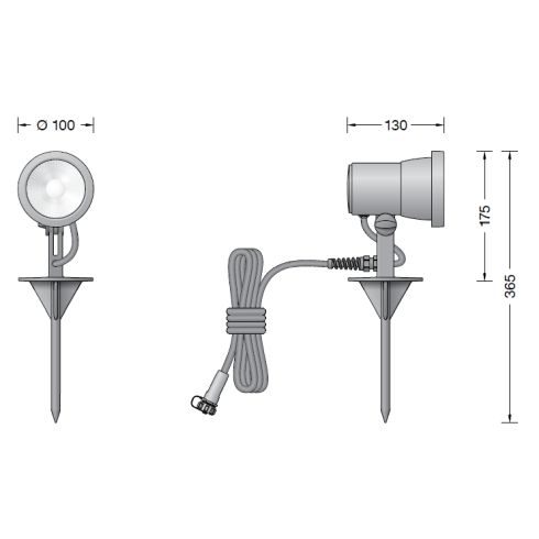 84822K3 - BEGA UniLink Portable garden floodlight, graphite