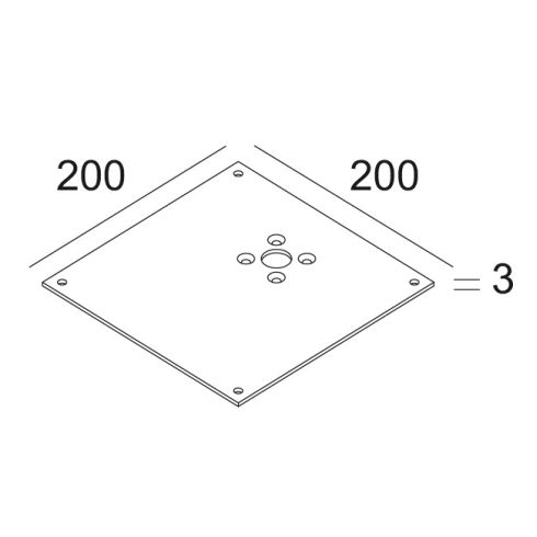 PLATE 1 - Accessory Mounting plate for Deltalight bollards