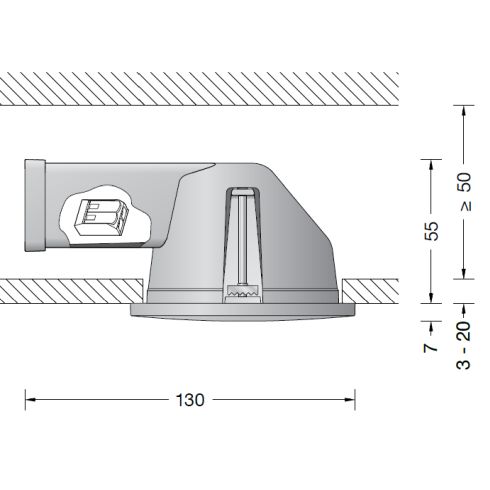 13260 - Recessed canopy velvet black for BEGA system pendant luminaires