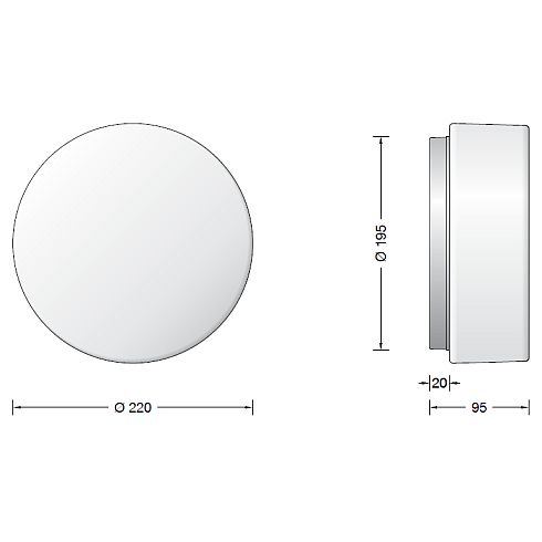 12150K3 LED ceiling and wall luminaire