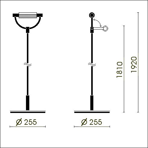 Gradi terra retinato Floor luminaire, nickel satined