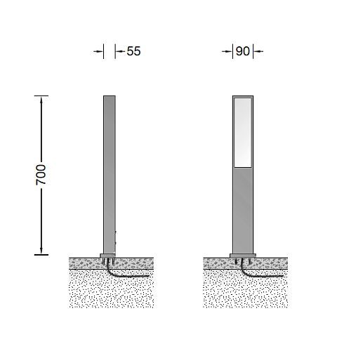 77247AK3 LED garden and path luminaire, silver