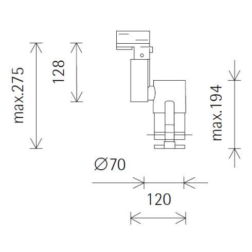 71217.000 OPTEC Contour spotlight for ERCO 3-circuit track system