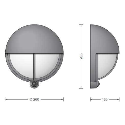 24347K3 Wall luminaire with PIR sensor, graphite
