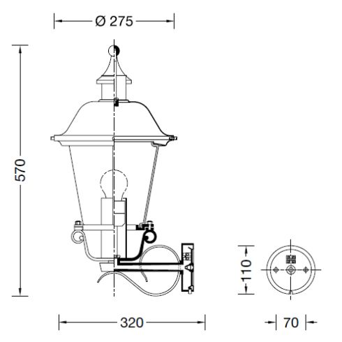 31369K3 >Copenhagen< Wall luminaire