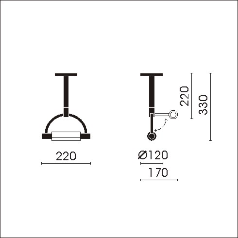 Gradi soffitto ¦ parete retinato Ceiling and wall luminaire, nickel satined