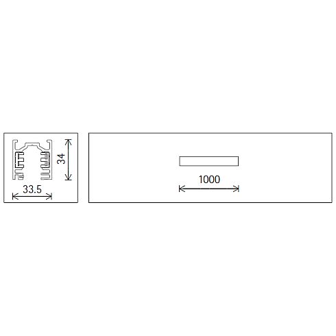 78301.000 TRACK 1m silver for ERCO track systems