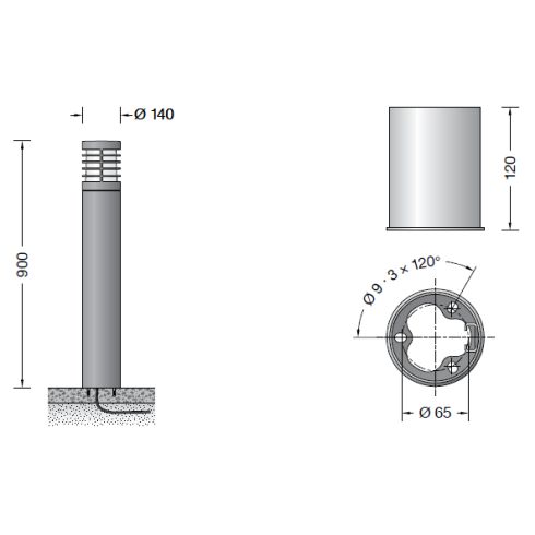 84430K4 Garden and pathway luminaire, graphite
