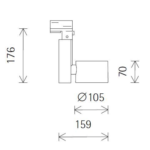 71252.000 OPTEC silver LED lens wallwasher for ERCO 3-circuit system