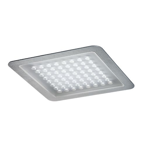 Modul Q 64 In 2700K LED recessed ceiling luminaire, stainless steel