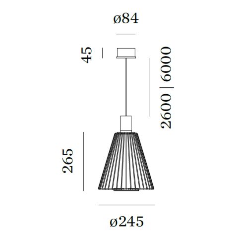 WIRO CONE 1.0 Pendant luminaire, rust