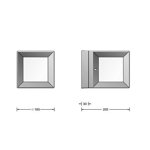 22453A Wall, ceiling and pillar luminaire, silver