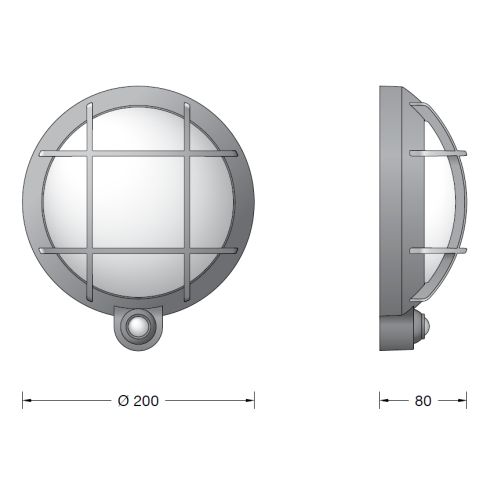 24168AK4 Wall luminaire with PIR sensor, silver