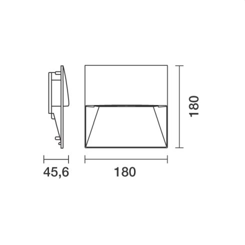 Walky Square 180 Recessed wall luminaire, white