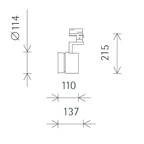 71647.000 PARSCAN black LED spotlight for ERCO 3-circuit system