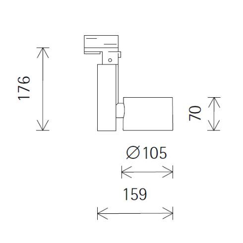 71240.000 OPTEC silver LED spotlight for ERCO 3-circuit track system