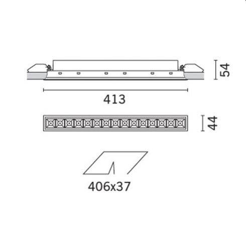 Laser Blade Frame General 3000K - 15 cells Recessed LED ceiling luminaire, white