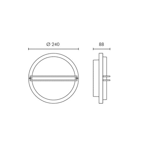 ZEN ROUND 240 grey LED wall and ceiling luminaire