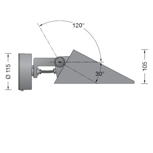 84098K4 LED surface washer with mounting box, graphite