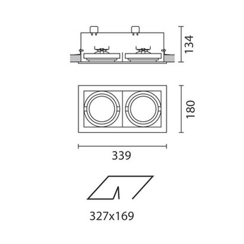 Frame-2, grey Recessed ceiling luminaire