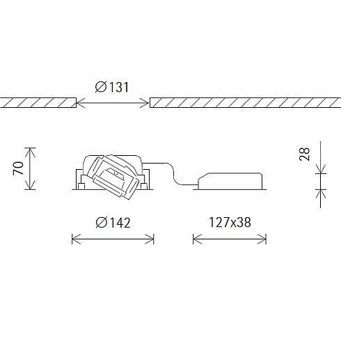 81965.000 GIMBAL Recessed spotlight