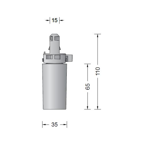 13220 Track adapter velvet white for BEGA system pendant luminaires