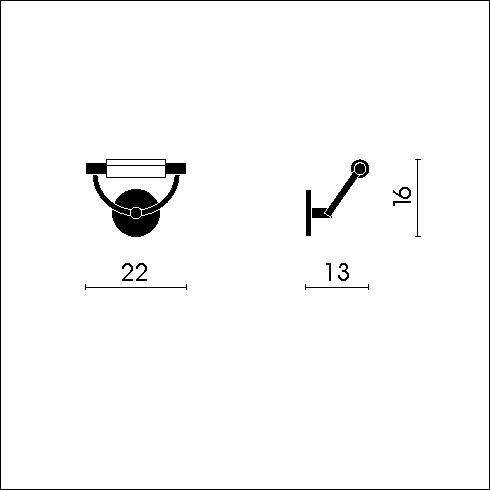 Gradi miniparete retinato Wall luminaire, chrome