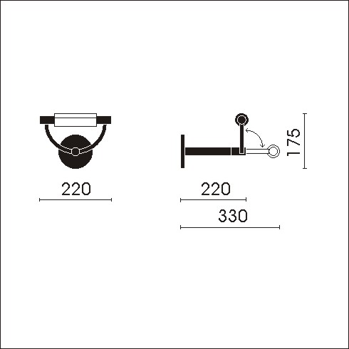 Gradi soffitto ¦ parete retinato Ceiling and wall luminaire, chrome