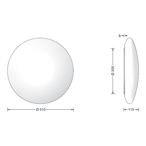 12164K3 LED ceiling and wall luminaire
