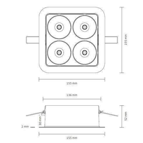 Q Four IN 40° 4000K Recessed ceiling luminaire, white