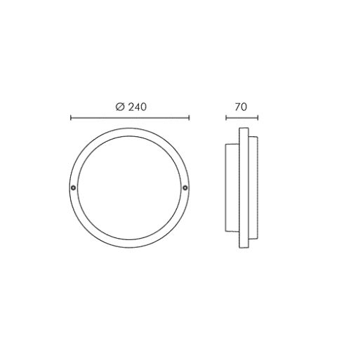 ZEN ROUND 240 grey LED wall and ceiling luminaire