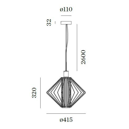 WIRO DIAMOND 1.0 Pendant luminaire, copper