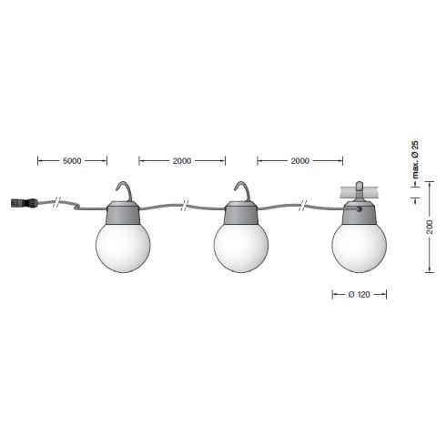 24377K3 - BEGA Plug & Play 48V 3 x portable garden luminaire, graphite