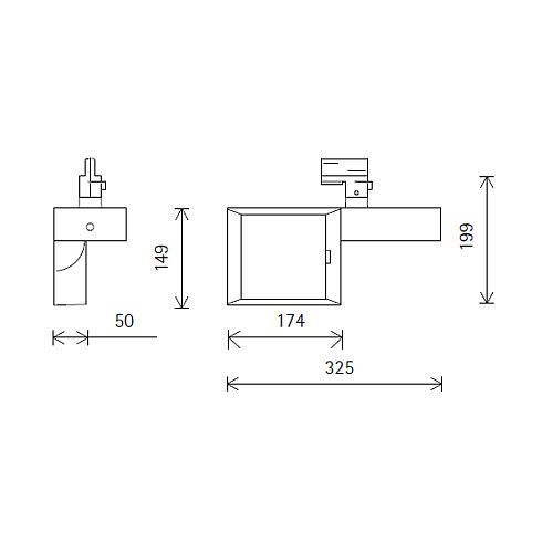 72970.000 OPTON silver LED floodlight for ERCO 3-circuit track system
