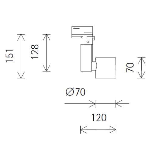 72200.000 OPTEC white LED spotlight for ERCO 3-circuit track system