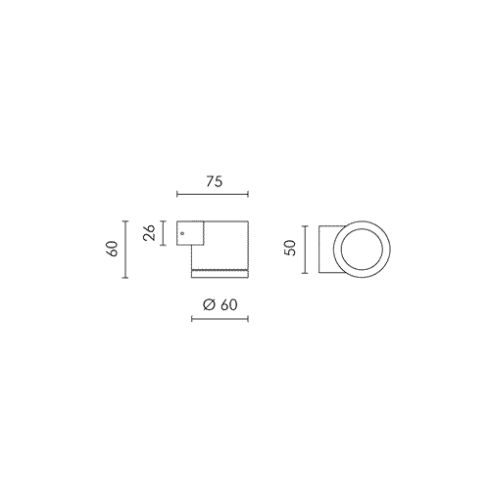 MICROLOFT ROUND grey LED wall luminaire