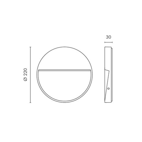 SKILL ROUND 220 white LED wall luminaire