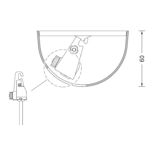 13259 - Surface-mounted canopy velvet white for BEGA system pendant luminaires