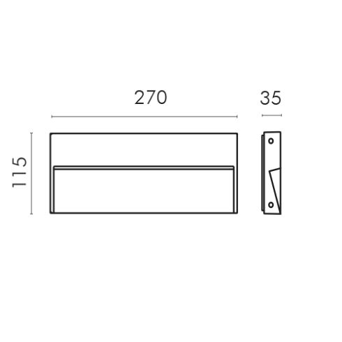 SKILL WOOD RECTANGULAR white LED wall luminaire