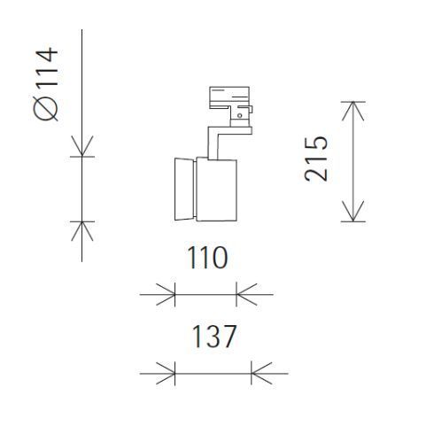 71673.000 PARSCAN silver LED spotlight for ERCO 3-circuit system