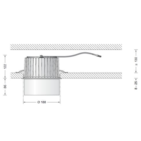 50698.2K3 Recessed ceiling luminaire - downlight