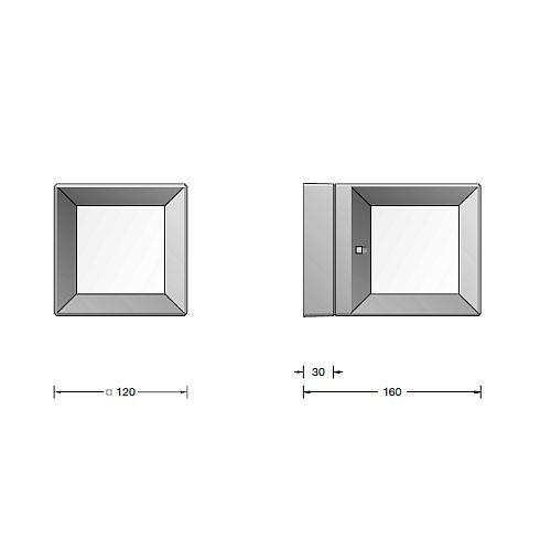22423A Wall, ceiling and pillar luminaire, silver