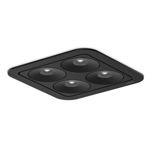 Q Four IN 80° 3000K Recessed ceiling luminaire, black